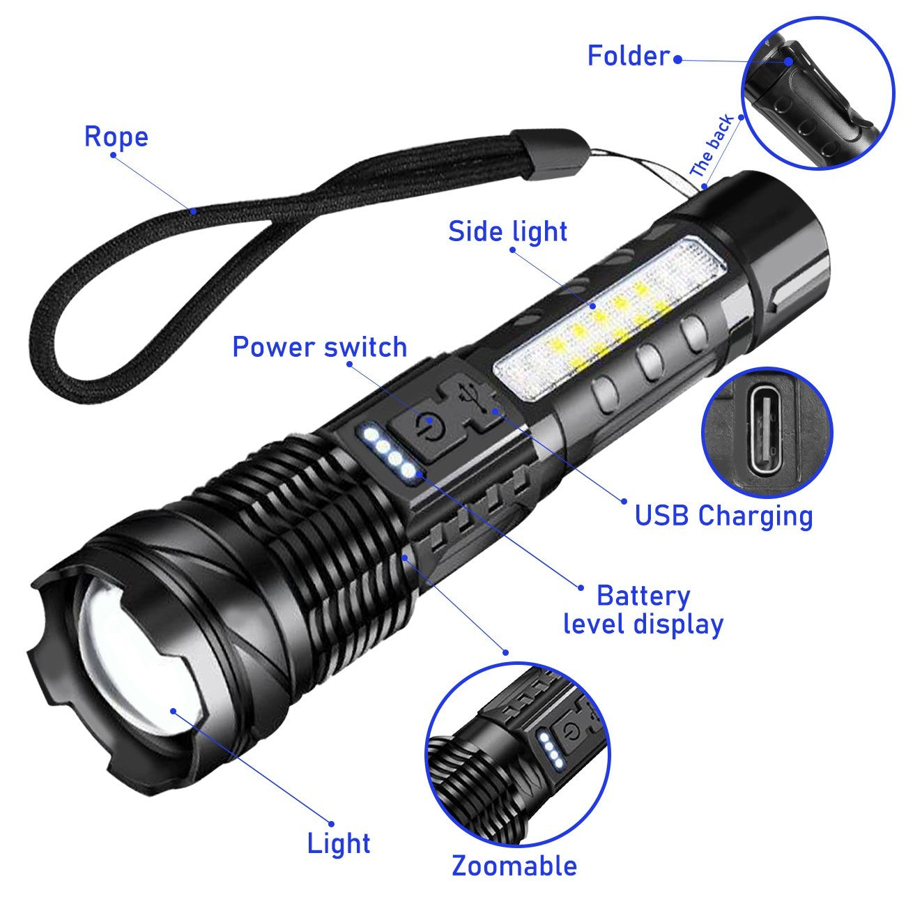 Rechargeable LED Tactical Torch